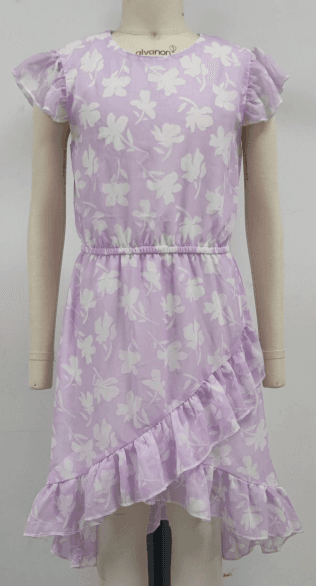 Floral Printed Chiffon Dress - Printed Chiffon Dress
