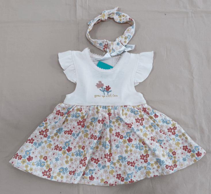 Baby Floral Dress with Headband — Baby Floral Dress Set