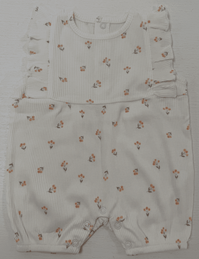 Floral Rib-knit Baby Romper — baby romper